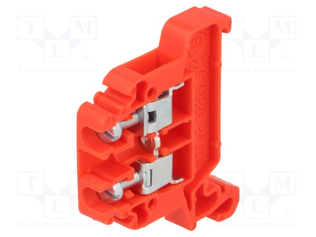 Splice terminal: rail; 0.5÷4mm2; ways: 1; terminals: 2; red; TS35