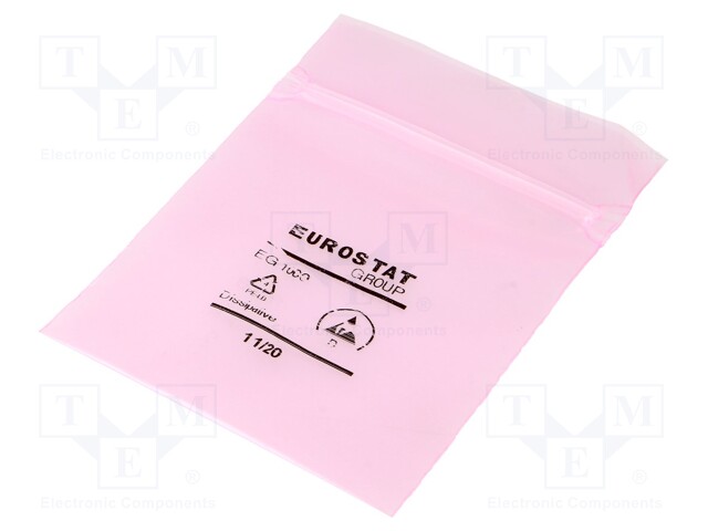 Protection bag; ESD; L: 100mm; W: 76mm; D: 90um; Features: self-seal