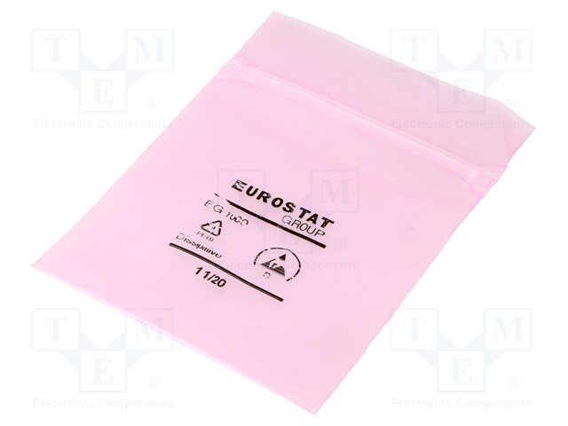 Protection bag; ESD; L: 100mm; W: 76mm; Thk: 90um; Closing: self-seal