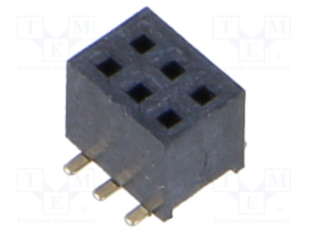 3+3 Pos. Female DIL Vertical SMT Conn.