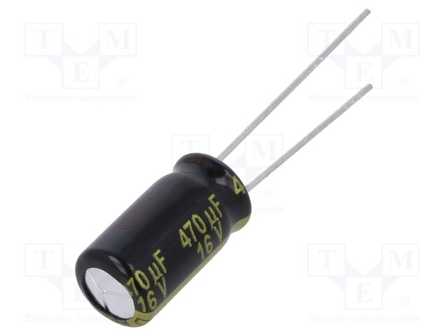 Electrolytic Capacitor, 470 µF, 16 V, FM Series, ± 20%, Radial Leaded, 3000 hours @ 105°C