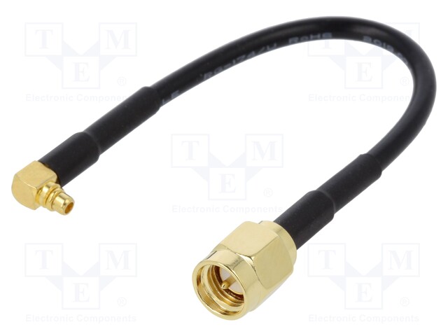 Antenna adapter; MMCX-B plug,SMA-A plug; straight,angled; 100mm