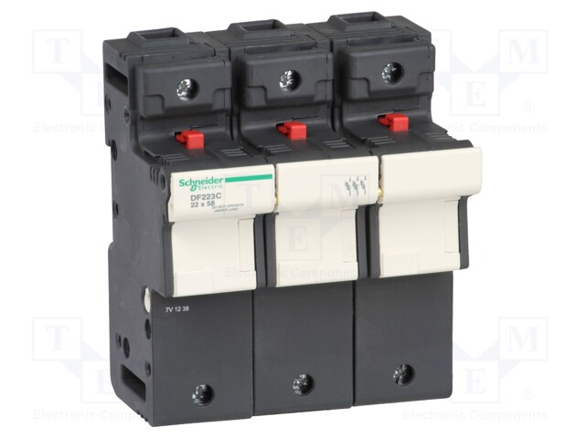 Fuse acces: fuse base; Poles: 3; DIN; 22x58mm
