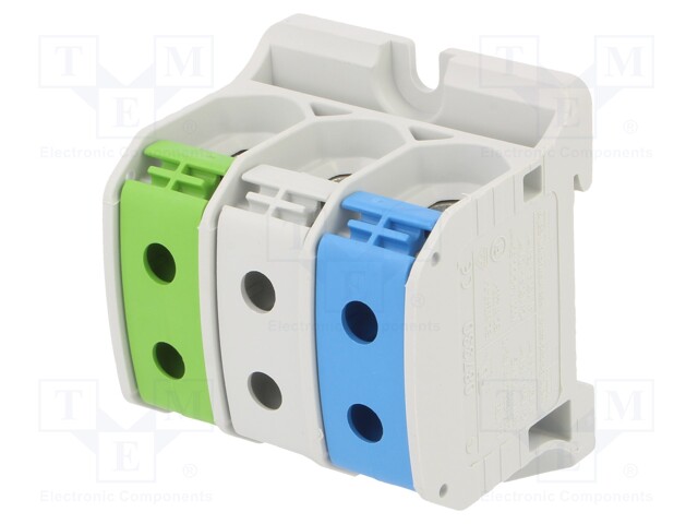 Splice terminal: rail; STB; 50mm2; ways: 3; terminals: 6; TS35; 1kV
