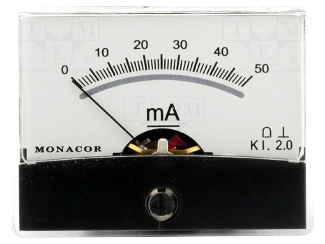 Meter: mounting; on panel; 4 screws on the meter's rear; Class: 2