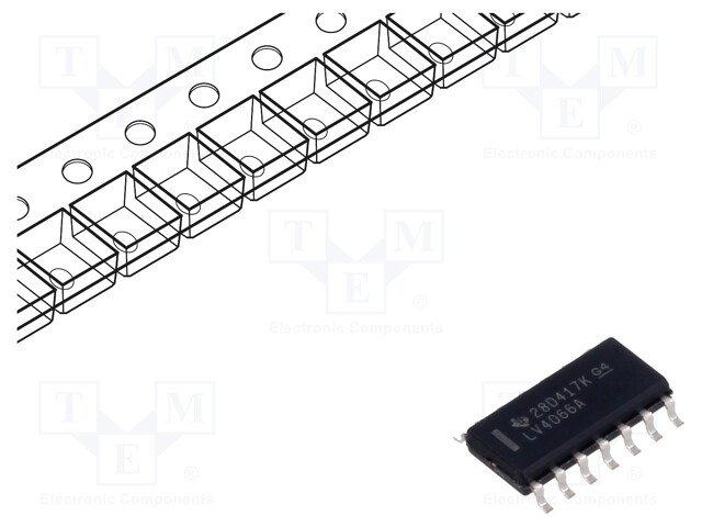 IC: analog switch; bilateral; Ch: 4; SMD; SOIC14; 2÷5.5VDC; 74LV