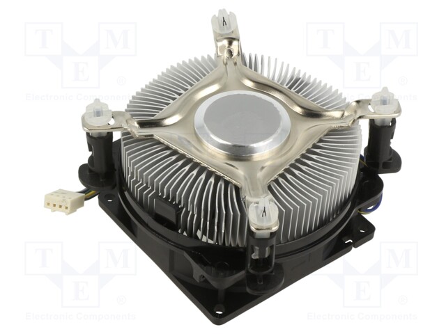 Heatsink: extruded; 12VDC; aluminium; 60m3/h; H: 54mm; W: 95mm; 31dB