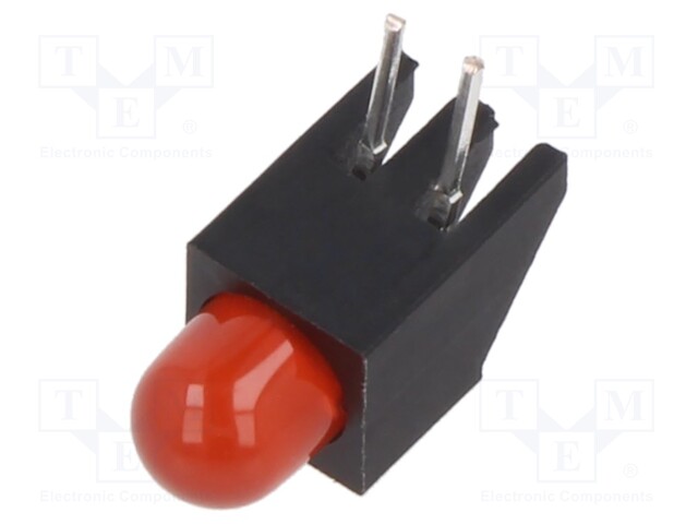 LED; in housing; red; 5mm; No.of diodes: 1; 30mA; Lens: diffused; 60°