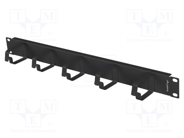Cable organizer; 1U; black; Standard: 19"