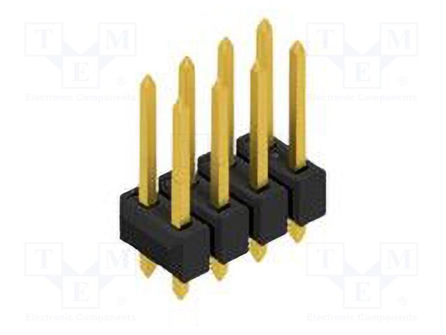 Connector: pin strips; pin header; male; PIN: 8; 2.54mm; THT; 2x4