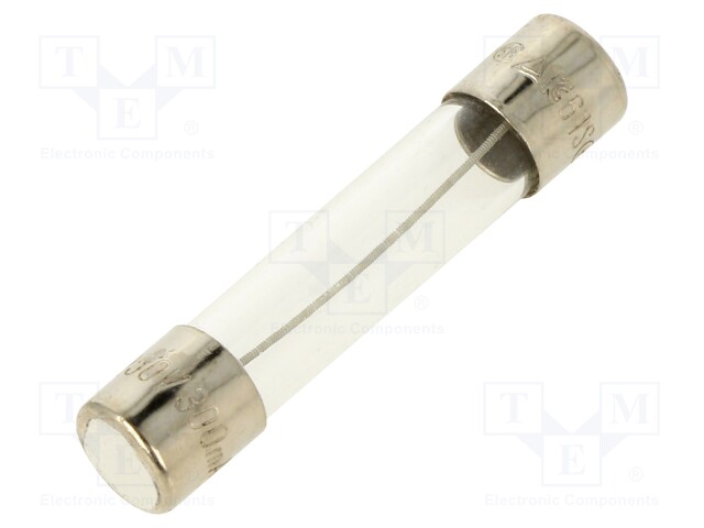 Fuse: fuse; 300mA; 250VAC; glass; 6.35x31.8mm; brass; nickel plated