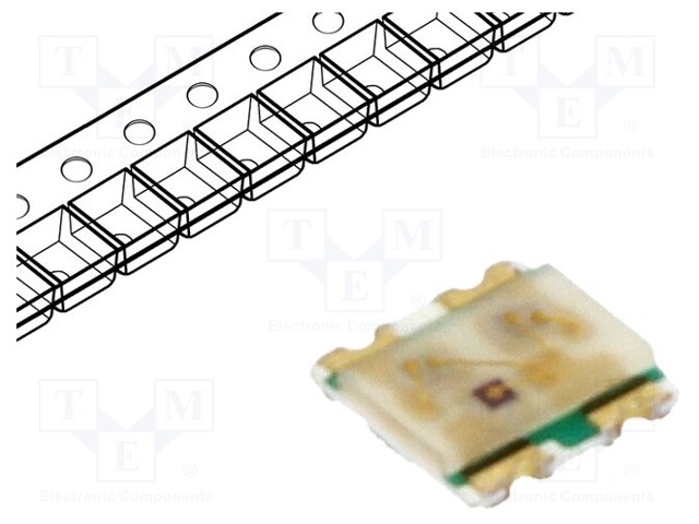 LED; SMD; 0606; RGB; 1.6x1.5x0.35mm; 145°; 20mA; Lens: diffused