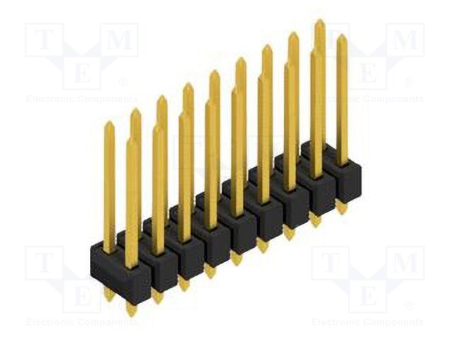 Connector: pin strips; pin header; male; PIN: 18; 2.54mm; THT; 2x9