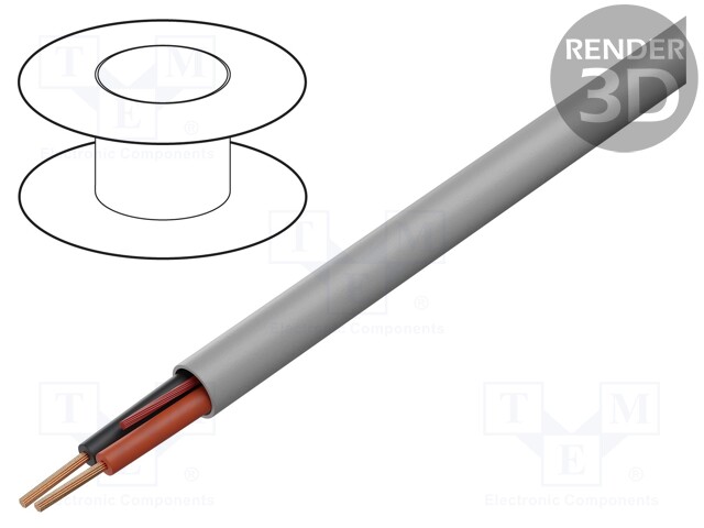 Wire; unshielded; LSZH; grey; 100m; CPR: Eca