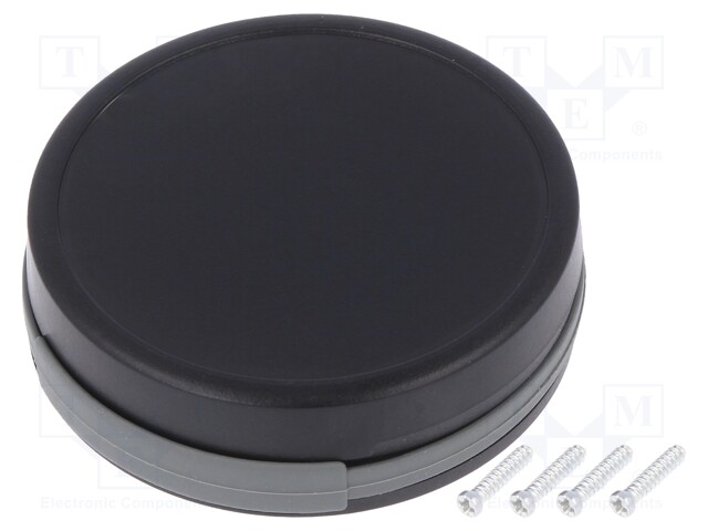 Enclosure: multipurpose; Z: 13mm; black; Series: SUI-TEK; Ø: 47mm