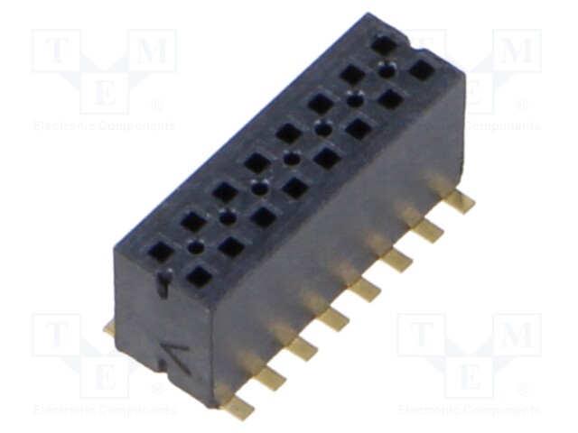Connector: pin strips; male; PIN: 16; 1.27mm; gold-plated; SMT