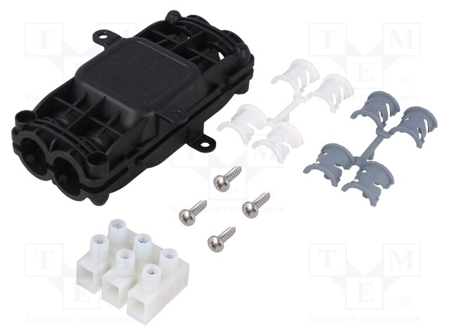 Gel cable joint; RELICON; polyamide; IP68; black; Y: 138mm; X: 78mm
