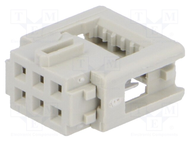 Plug; IDC; female; PIN: 6; for ribbon cable; 1.27mm; Layout: 2x3