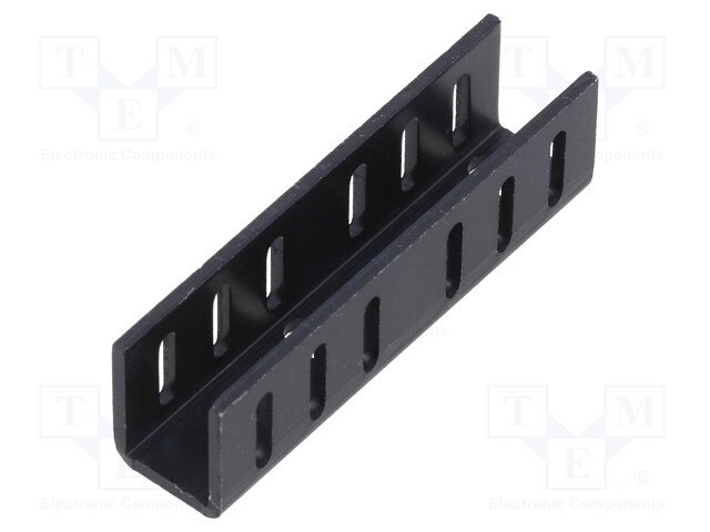 Heatsink: extruded; U; TO220; black; L: 50mm; W: 12mm; H: 15mm