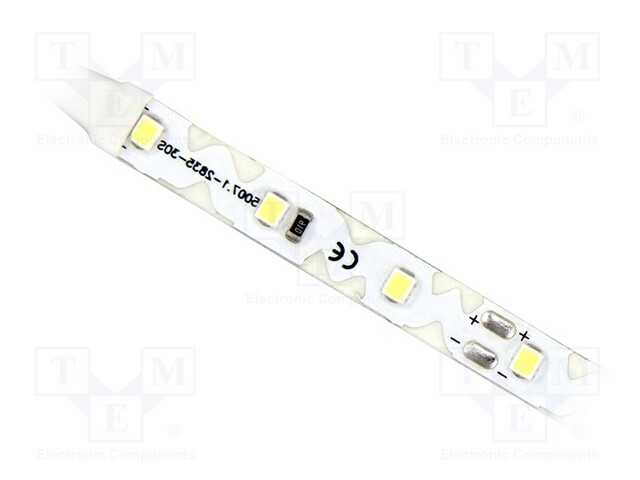 LED tape; white cold; 2835; 12V; LED/m: 60; 8mm; white PCB; IP20