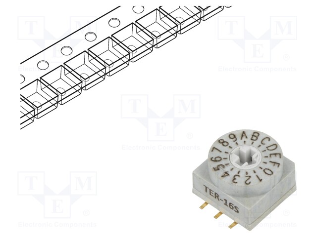 Encoding switch; HEX/BCD; Pos: 16; SMT; Rcont max: 80mΩ; 7Ncm