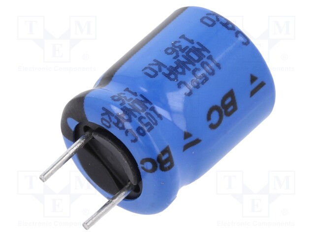 Electrolytic Capacitor, 100 µF, 50 V, 136 RVI Series, ± 20%, Radial Leaded, 4000 hours @ 105°C