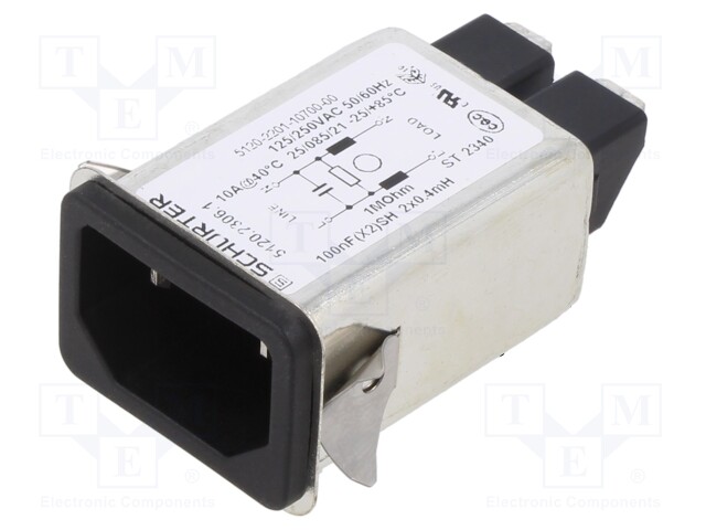 Connector: AC supply; socket; male; 10A; 250VAC; IEC 60320; C14 (E)