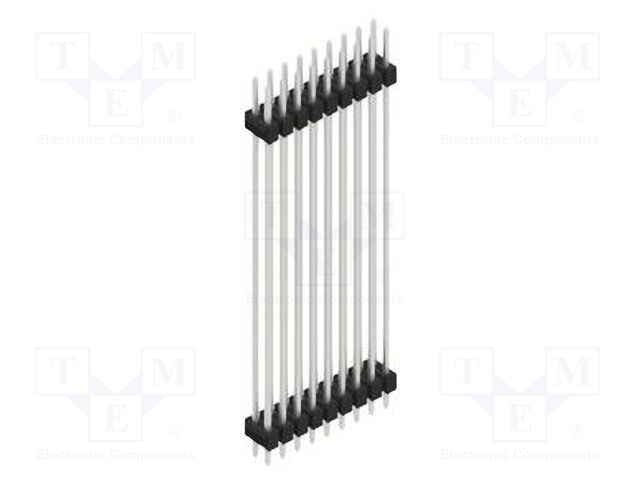 Connector: pin strips; pin header; male; PIN: 18; 2.54mm; THT; 2x9