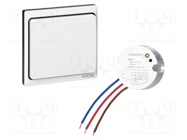 Switch; for wall mounting; 230VAC; 4.3A; 80m; 1000W