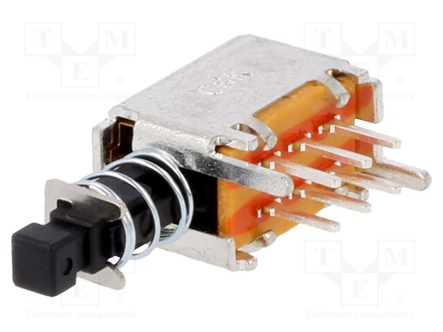Switch: push-button; Pos: 2; DPDT; 0.2A/30VDC; Leads: for soldering