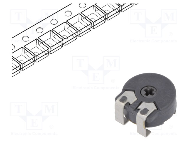 Potentiometer: mounting; single turn,horizontal; 100kΩ; 150mW