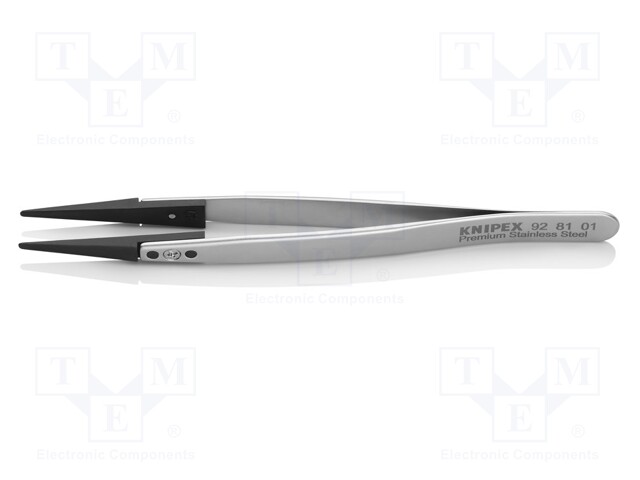 Tweezers; Blade tip shape: rounded; Tweezers len: 130mm; ESD