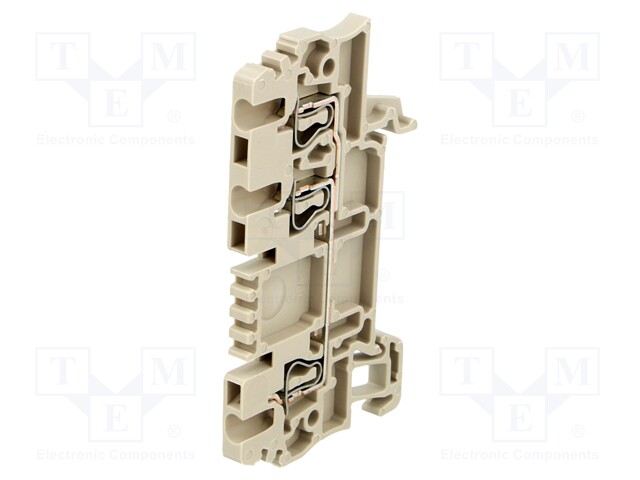 Splice terminal: rail; 1.5mm2; ways: 1; terminals: 3; beige; wemid