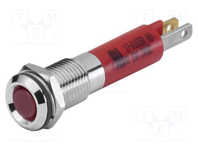 Indicator: LED; flat; red/yellow/green; 24VAC; Ø8mm; ØLED: 5mm; 17
