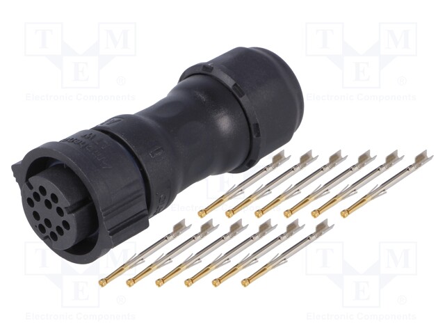 Connector: circular; female; plug; crimped; PIN: 12; 22AWG÷20AWG