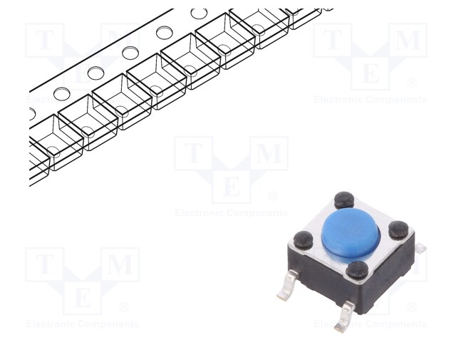 Microswitch TACT; SPST-NO; Pos: 2; 0.05A/12VDC; SMT; none; 1.6N
