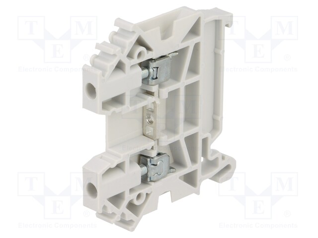 Splice terminal: rail; 0.5÷4mm2; ways: 1; terminals: 2; grey; TS35