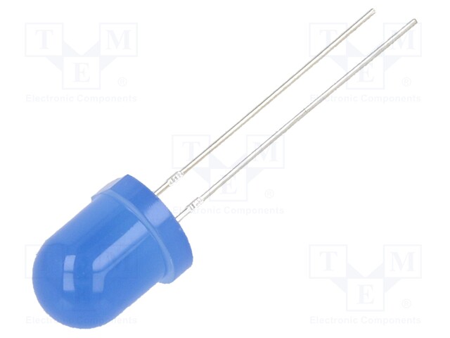 LED; 8mm; blue; 100mcd; 60°; Front: convex; Pitch: 2.54mm