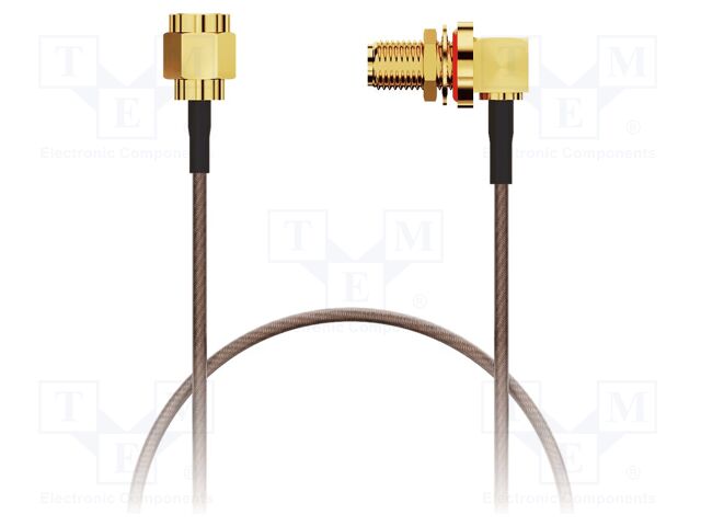 Cable; SMA male,SMA female; brown; -40÷125°C; 0÷6GHz; 200mm; 50Ω