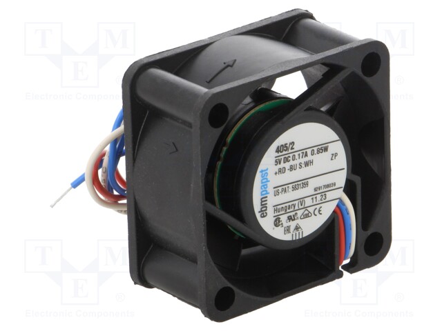 Fan: DC; axial; 40x40x10mm; 8m3/h; 22.1dBA; slide bearing; 5400rpm
