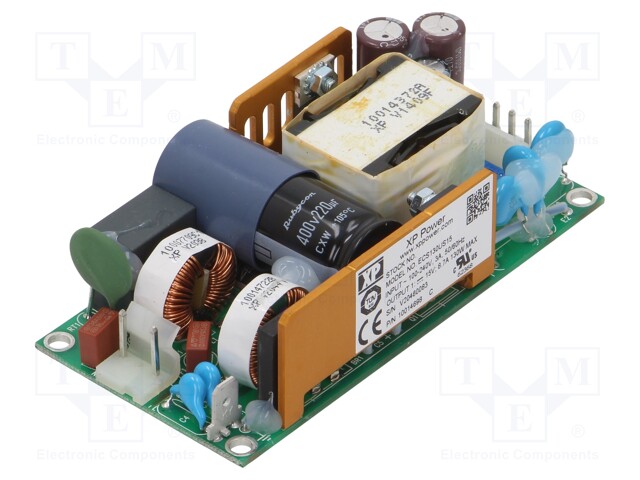 AC/DC Open Frame Power Supply (PSU), ITE & Medical, 1 Output, 100 W, 130W @ 10CFM