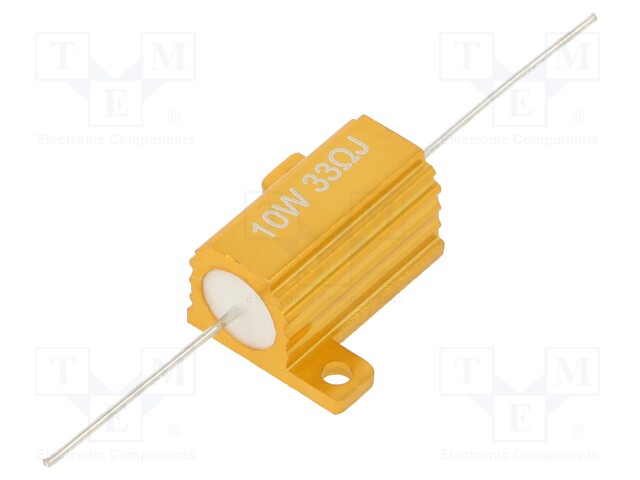 Resistor: wire-wound; with heatsink; 33Ω; 10W; ±5%; 50ppm/°C