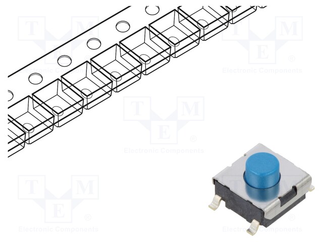 Microswitch TACT; SPST-NO; Pos: 2; 0.05A/24VDC; SMD; none; 2.55N