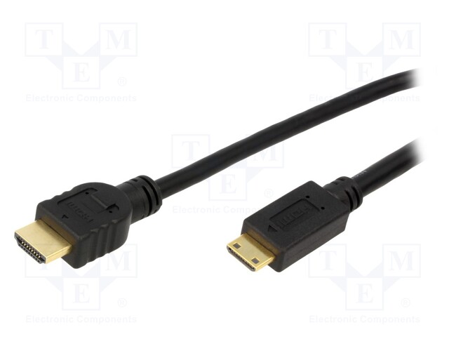 Cable; HDMI 1.4; HDMI mini plug,HDMI plug; 5m; black