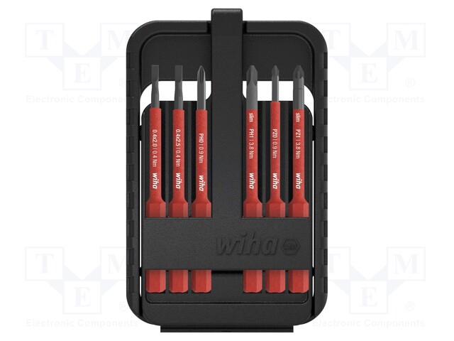 Kit: screwdriver bits; Pcs: 6; 1kVAC; Phillips,Pozidriv®,slot