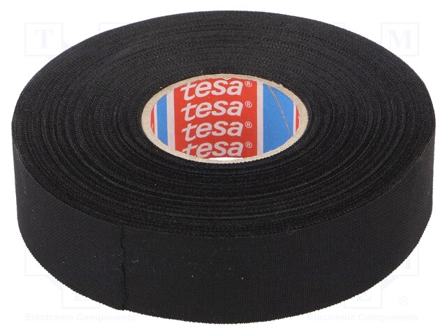 Fabric tape; PET wool; W: 25mm; L: 25m; black