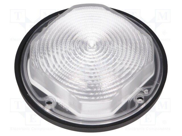 LED lens; round; Mat: silicone; transparent; Colour: black; H: 23mm