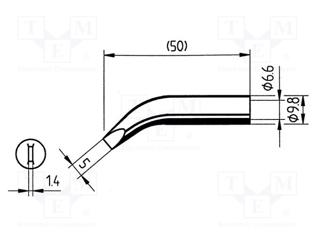 Tip; bent chisel; 5mm; ERSA-RDS80,ERSA-RT80