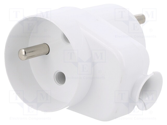Connector: AC supply; male; plug; 2P+PE; 250VAC; 16A; white; PIN: 3