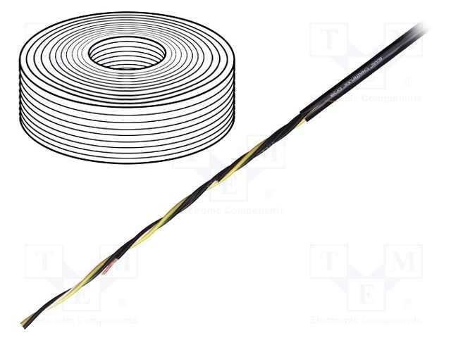 Wire: motor; chainflex® CF30; 4G1,5mm2; PVC; black; stranded; Cu